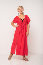 Платье длинное летнее пляжное легкое с запахом и разрезами для отдыха на море и в городе