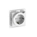 ATLASDESIGN РОЗЕТКА с заземлением со шторками с выталкивателем, 16А,мех.,быстрозажим. клем., БЕЛЫЙ