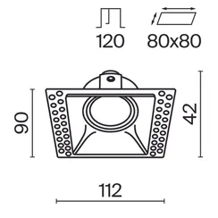 Встраиваемый светильник Точка / Dot 1*GU10 10 Вт Technical dl042-01-sq-w