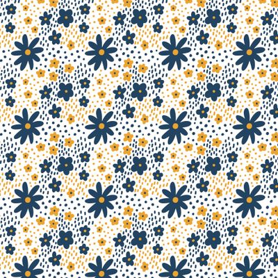 Мелкие синие и жёлтые цветочки (полевые цветы)