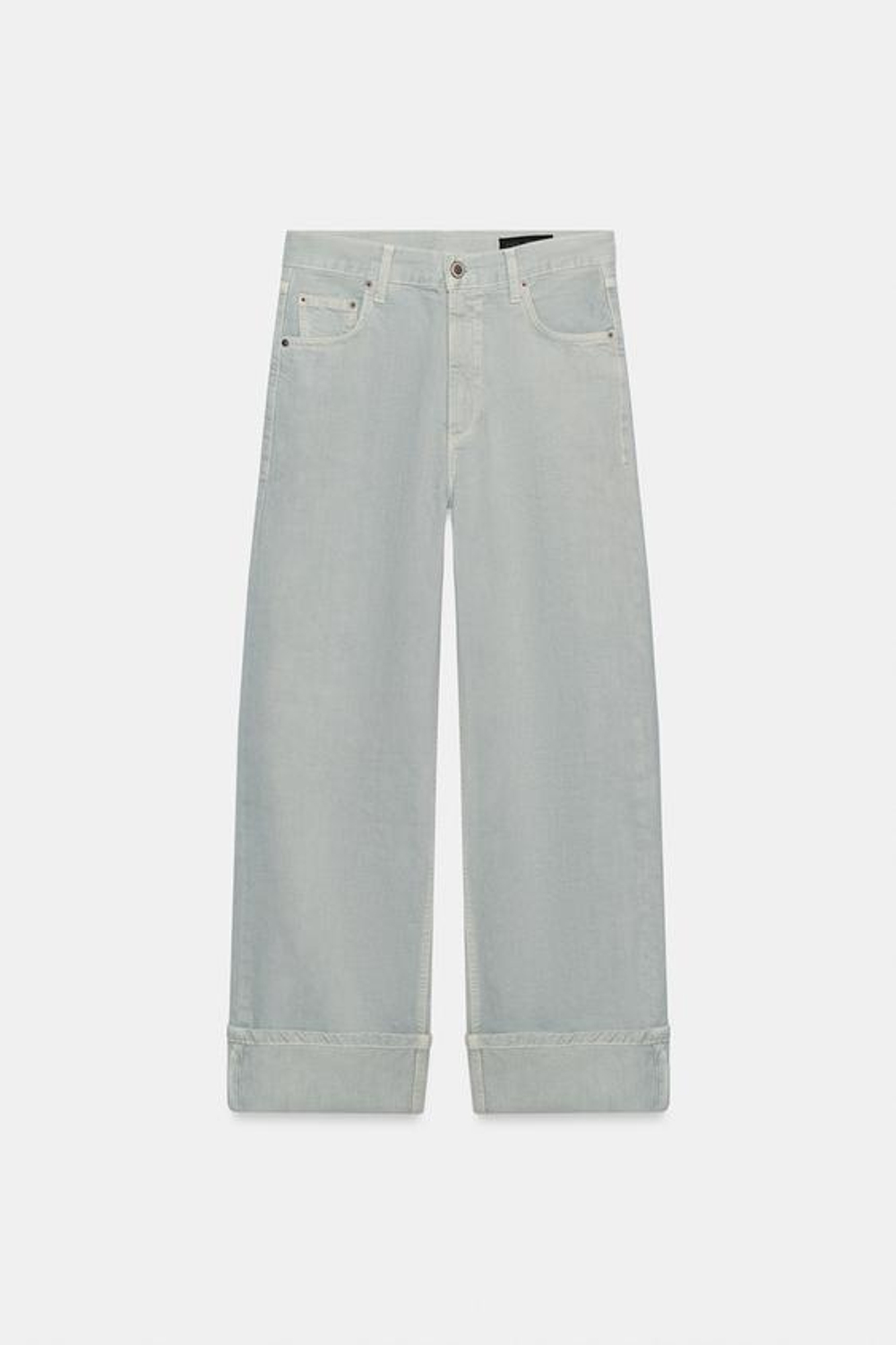 ZARA ДЖИНСЫ BAGGY СО СРЕДНЕЙ ПОСАДКОЙ — ZW COLLECTION, ПАСТЕЛЬНО-СИНИЙ