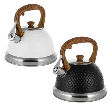 Чайник 2,7 л. из нержавеющей стали со свистком Kamille KM-1098 и ручкой "soft touch" под дерево