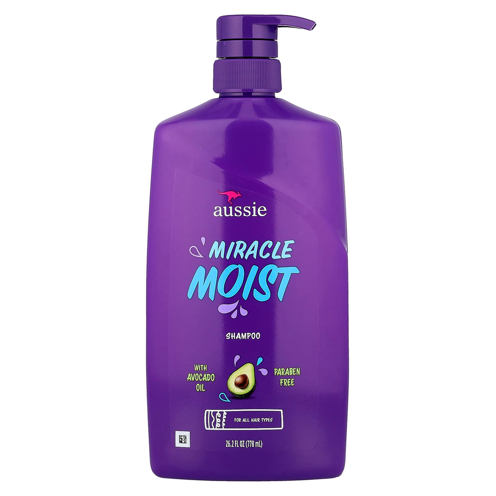 Aussie, Miracle Moist, шампунь с маслом авокадо, для всех типов волос, 778 мл (26,2 жидк. унции)