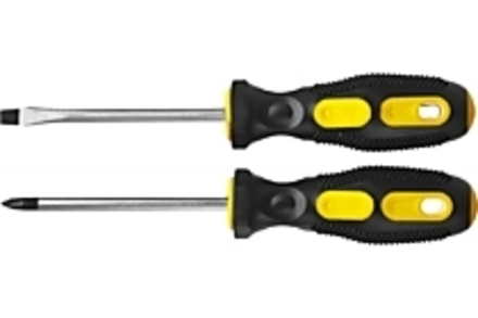 Набор STAYER "MASTER": Отвертки слесарные, двухкомпонентная рукоятка, магнитный наконечник, 2 / 6мм