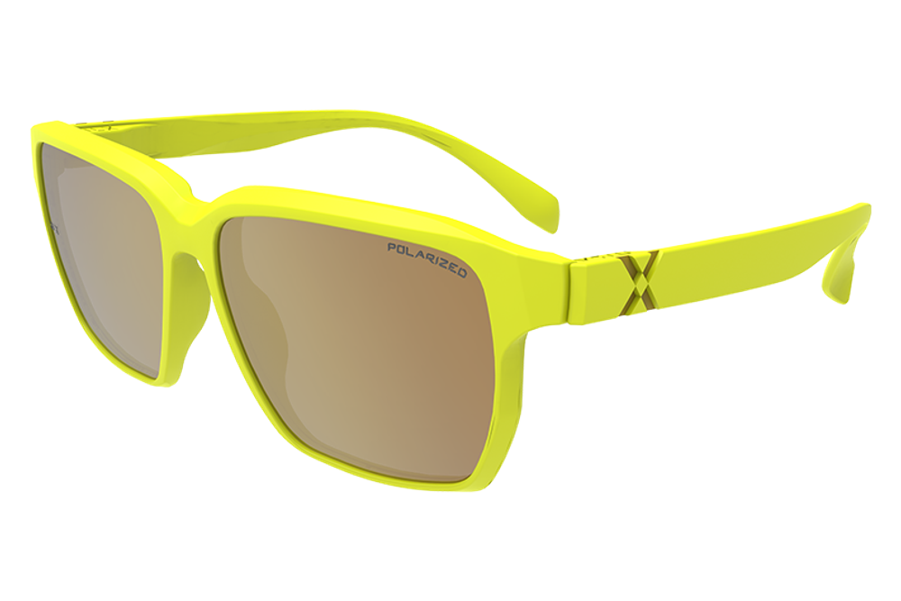 Спортивные очки HILX Rebel Shiny Milky Neon Yellow / Gold Mirror Polarized Lens