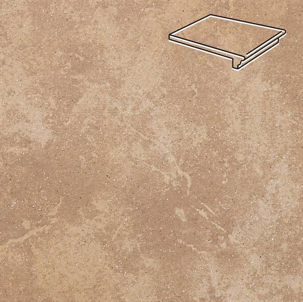 Stroeher - Keraplatte Roccia 835 sandos 340x294x12 артикул 9340 - Клинкерная ступень - флорентинер