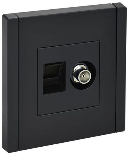 Розетка 2-м TV+RJ45 кат.6 FORTE&PIANO FP137 черн. IEK FP-AK20-2-K02