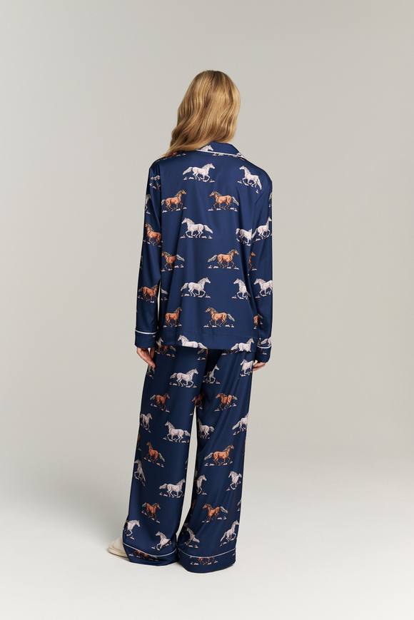 Шелковые брюки с кантом - лошади