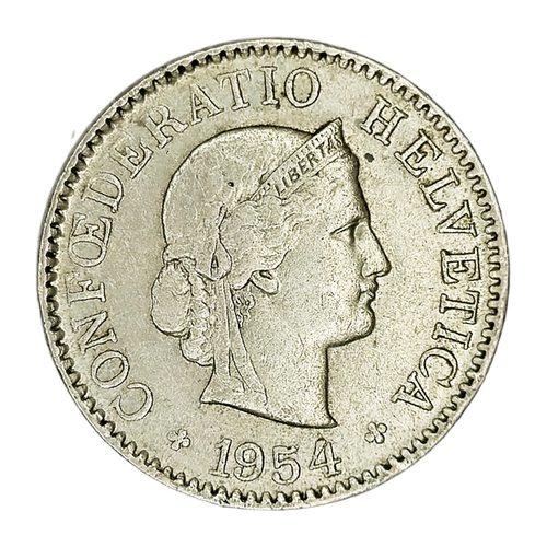 Switzerland, 5 Rappen, 1954 – Libertas Series, VF