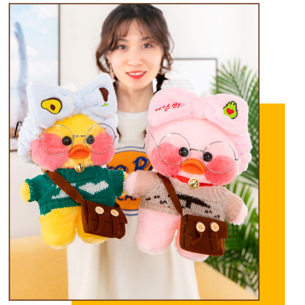 Мягкая игрушка "LalaFanfan Duck / Уточка ЛалаФанфан", 30 см (роз.)