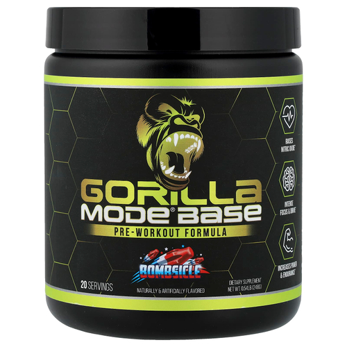 Gorilla Mind, Mode® Base, предтренировочная добавка, Bombscle, 248 г (0,54 фунта)