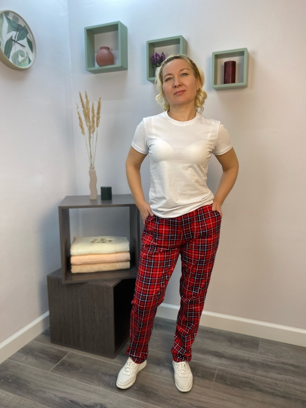 Штаны женские "КБ-1 К.П" клетка (СТИЛЬ)
