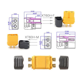 Силовой разъем XT60H коннектор питания, штекер+гнездо (мама+папа)