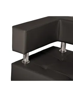 Диван 2-х местный "Борк", черный глянец