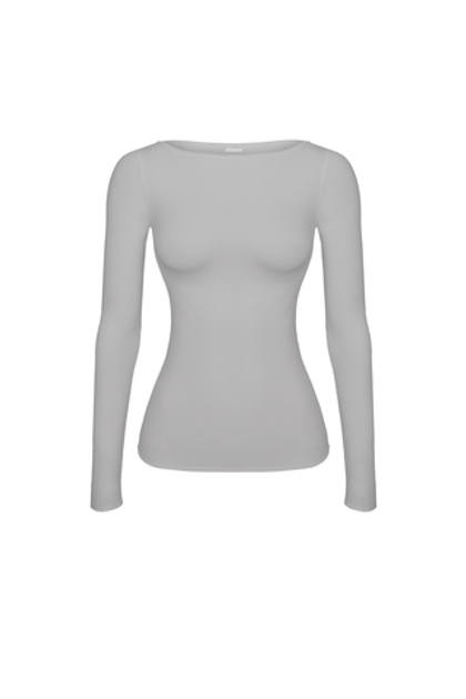 grey off the shoulder long sleeve