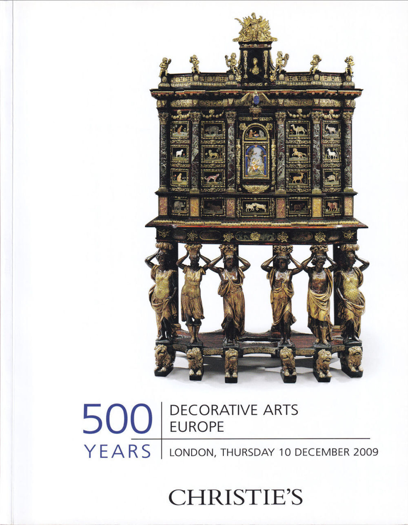 Каталог аукциона Christie's, Лондон, 500 лет декоративно-прикладного искусства в Европе от 10 декабря 2009 года