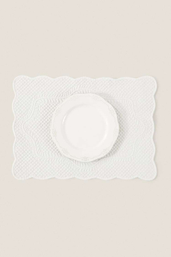 ZARA HOME СТЕГАНАЯ САЛФЕТКА XL, СВЕТЛО-СЕРЫЙ