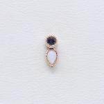 Medal teardrop with natural stone