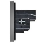 FORTE&PIANO Розетка 1-местная с заземлением с защитными шторками винтовое крепление 16А USB A+C 18Вт FP547 сталь IEK