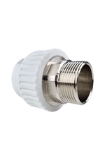 Муфта комбинированная под ключ PPR наружная резьба  40х1 1/4,  белый, РТП (48/6)