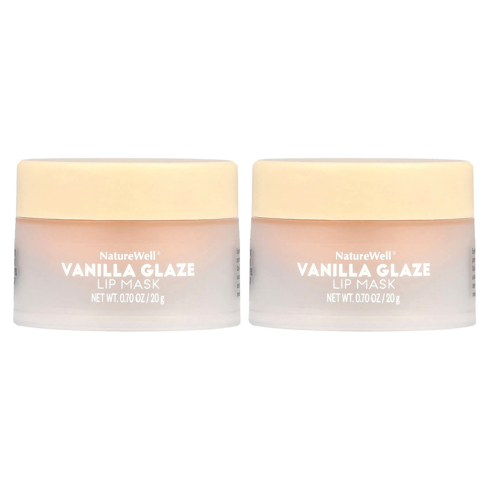 Naturewell, Увлажняющая маска для губ, ванильная глазурь, 2 шт. В упаковке, 20 г (0,70 унции)