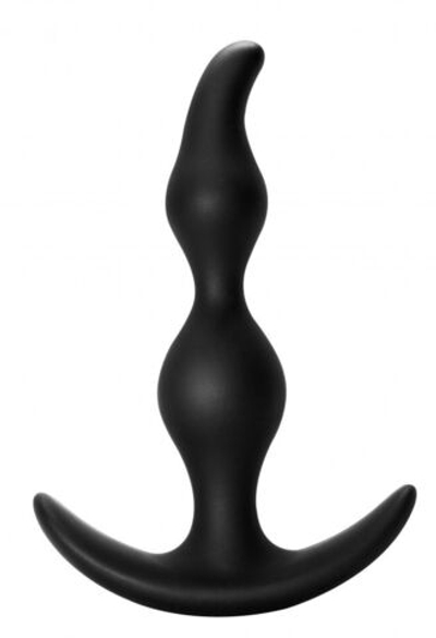 Чёрная анальная пробка Bent Anal Plug Black - 13 см.