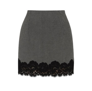 Мини юбка с кружевом в черном цвете
