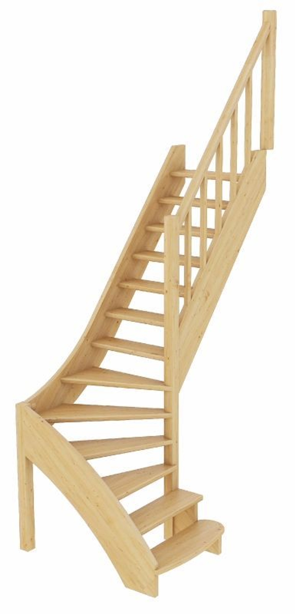 Лестница на второй этаж ЛС-07м/4 Правая под покраску