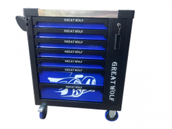 Инструментальная тележка GW-8ST BLUE Great Wolf (8 ящиков, центральный замок, колеса с блокировкой, усиленная)