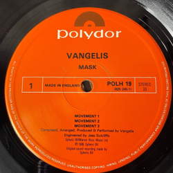 Винтажная виниловая пластинка LP Vangelis Mask (UK 1985)