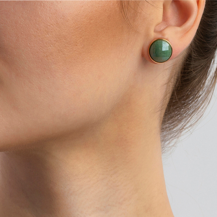 Серьги пусеты Possebon Pearl Green Quartz A1184.16 G/G