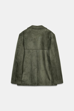 ZARA БЛЕЙЗЕР ПОД ЗАМШУ, ЦВЕТ МХА