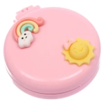 Расчёска массажная складная с зеркалом «БАМБИ БУМ», цвет розовый, d-6.5см (пакет с подвесом)