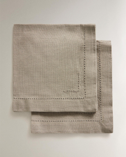 Zara Home столовая салфетка из хлопка, ажурная отделка, 45 45 см (комплект 2 шт.)