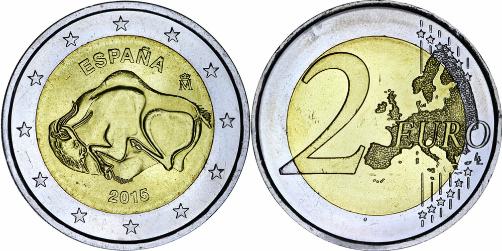 Испания 2 евро, 2015 ЮНЕСКО - Пещера Альтамира UNC