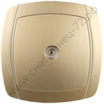 СВЕТОЗАР Акцент, телевизионная одинарная в сборе цвет золотой металлик, Электрическая розетка (SV-54215-GM)