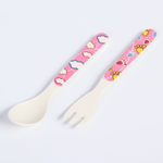 4611372 Набор бамбуковой посуды "Жираф и коала", тарелка, миска, стакан, приборы, 5 предметов