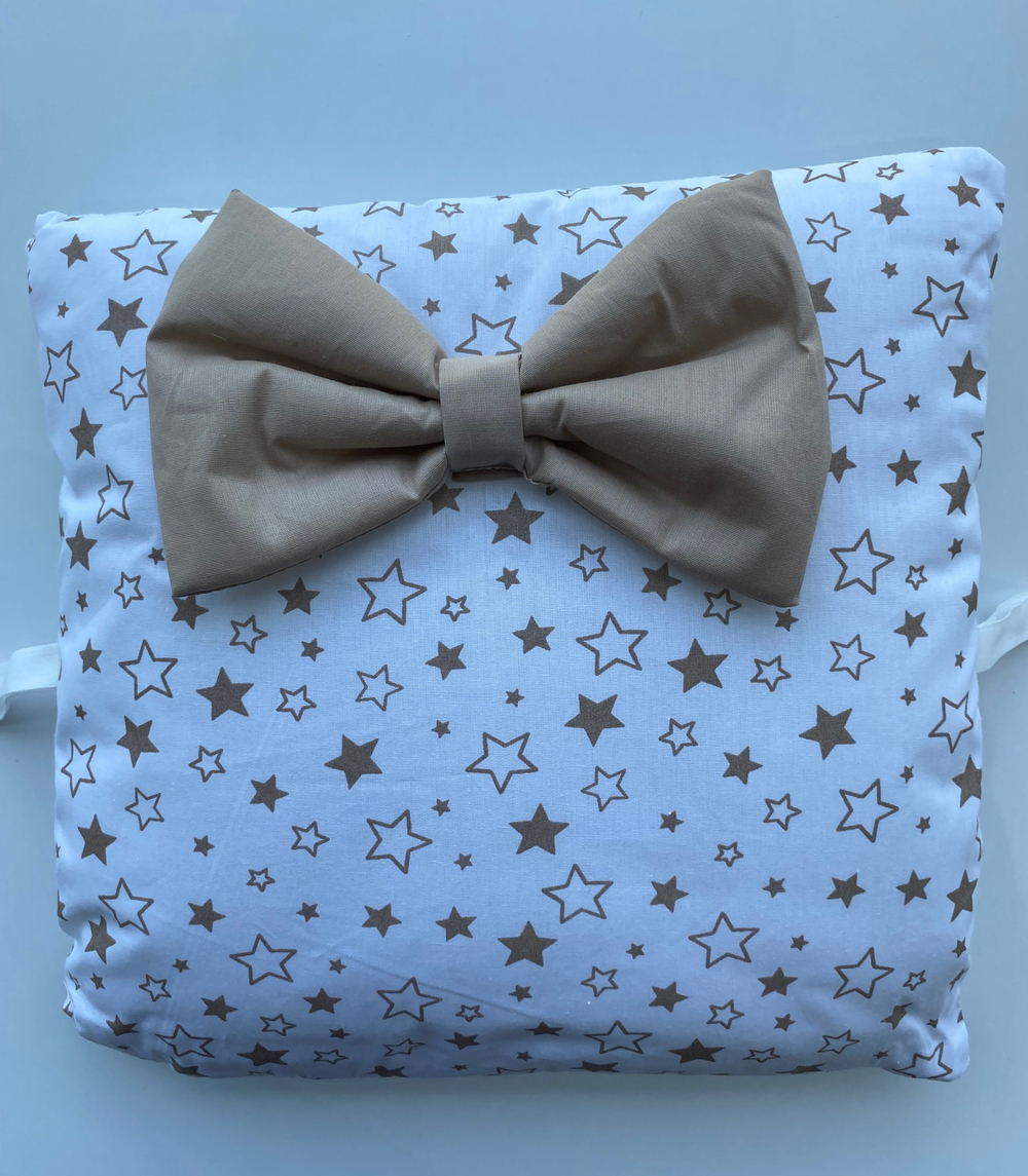 Комплект в кроватку 17 предметов "Медведь на коне" бежевый, сатин