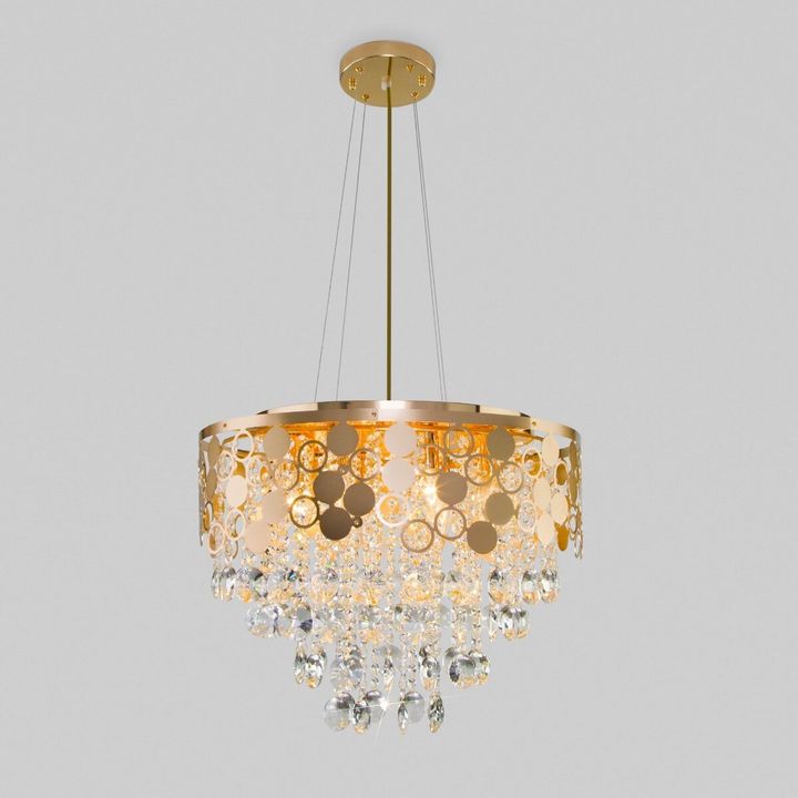 Подвесная люстра Eurosvet Lianna 10123/8 золото/прозрачный хрусталь Strotskis Smart