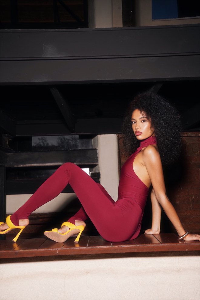 Bodysuit halter limited — Raspberry