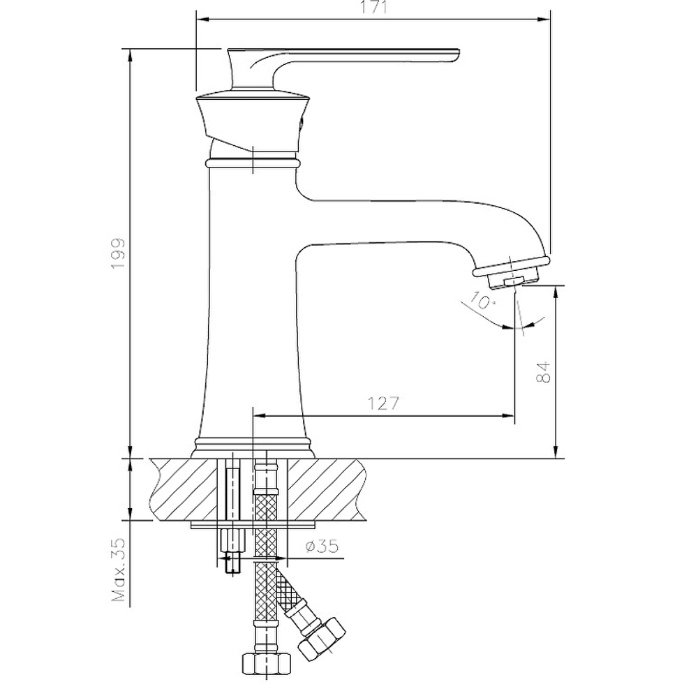 Смеситель для умывальника Haiba HB10181-7, черный