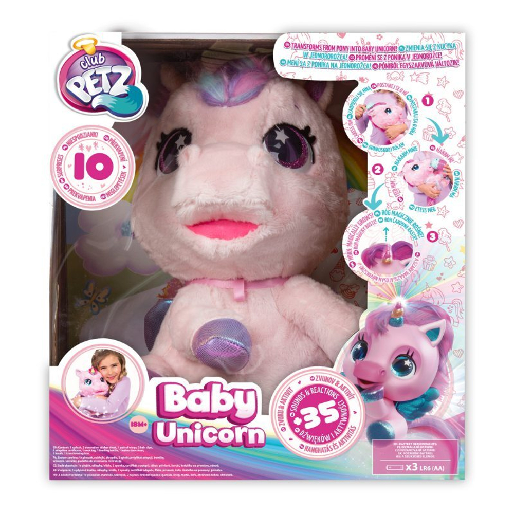 Игрушка интерактивная IMC Toys Club Petz Волшебный малыш Единорог, белый 93881/белый