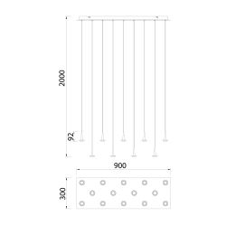 8936+14PL Люстра подвесная ANDROMEDA