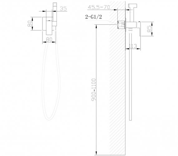 Смеситель ABBER Daheim AF8226 с гигиеническим душем, хром
