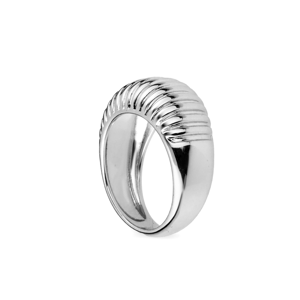 Латунное кольцо широкое Ribbet silver