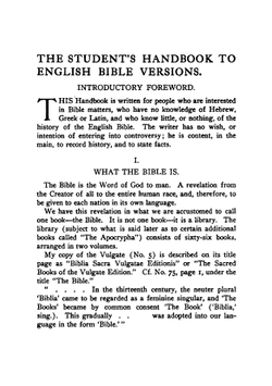 English Bible versions, with special reference to the Vulgate, the Douay Bible, and the Authorized and Revised versions | Henry Barker