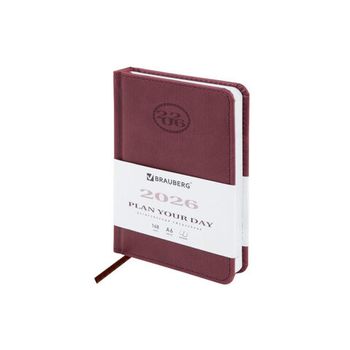Ежедневник датированный 2026 100х150 мм А6 BRAUBERG "Favorite" под кожу (117249)