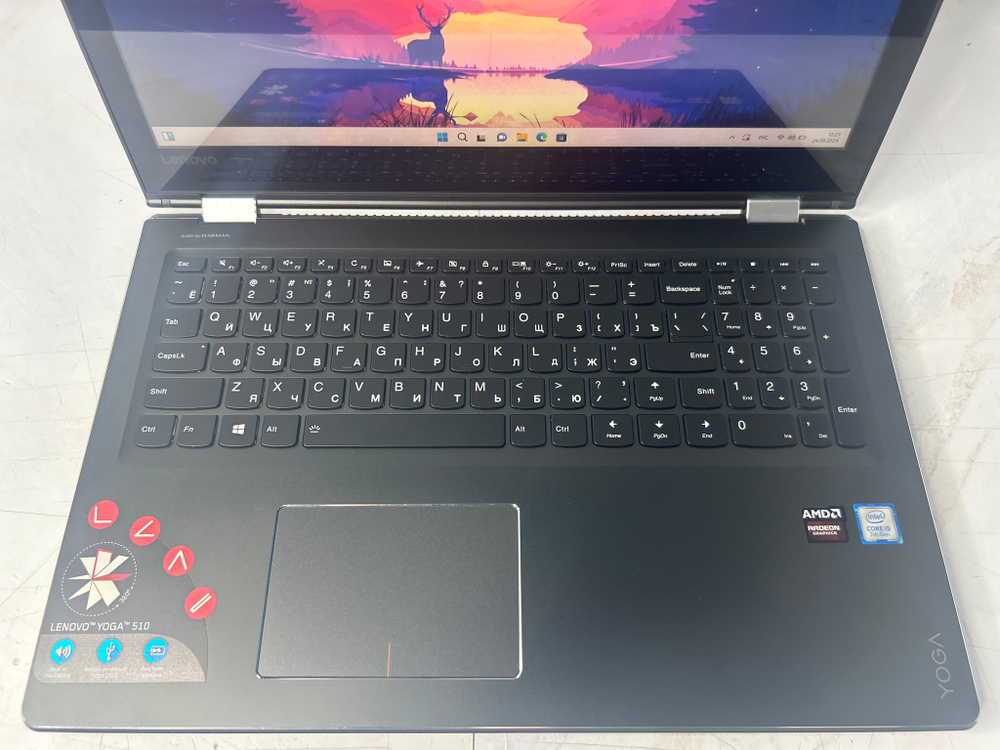 Ноутбук Lenovo 510-15IKB. Конфигурация: i5-7200U/8GB/1TB/Radeon R7 M360/Win 11/FHD Touch