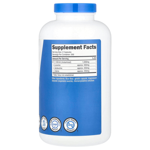 Nutricost, BCAA, для производительности, 500 капсул (500 мг в 1 капсуле)