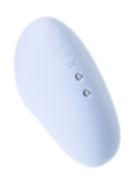 Вакуум-волновой стимулятор клитора с вибрацией Satisfyer Cutie Heart, силикон, голубой, 7,7 см